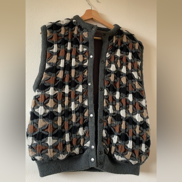 Vintage Reversible Fall knit vest - Picture 1 of 7